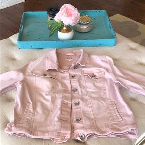 Merona XL pink blue jean jacket